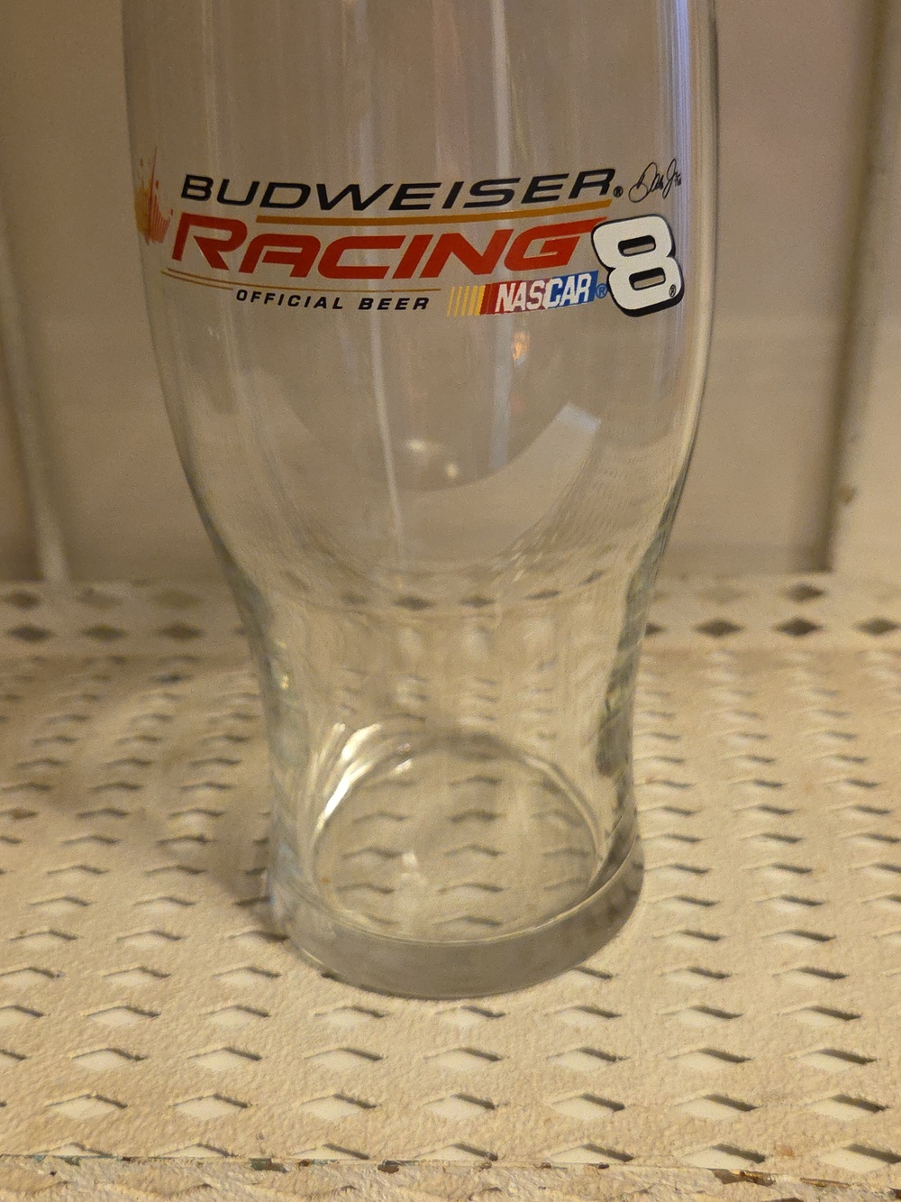 Budweiser Dale Earnhardt Jr #8 NASCAR Pint Glass Stock Car Racing Beer